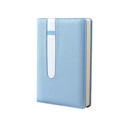 PU-Leder-Notizbuch, 130 Blatt, liniert,-Blau