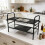 Solid Carbon Steel Kitchen Rack With 3 Shelves And 3-Black 6