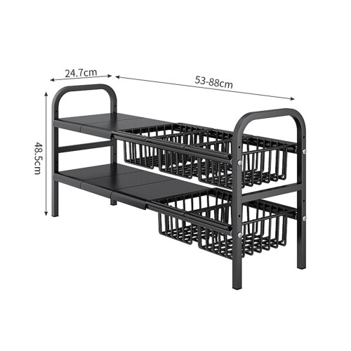 Efficient Kitchen Cabinet Storage Shelf Customizable 4-Gray 1