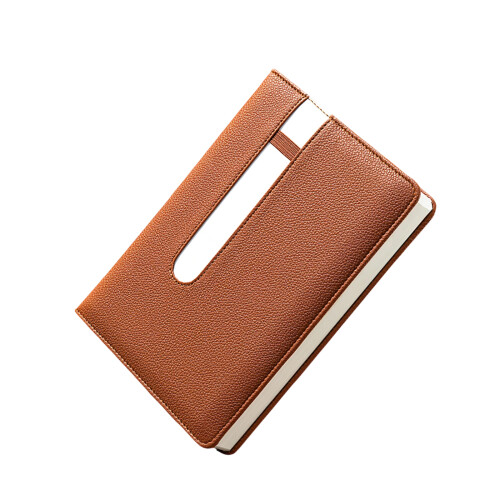 PU Leather Notebook 130 Sheets Lined Business Notepads-brown