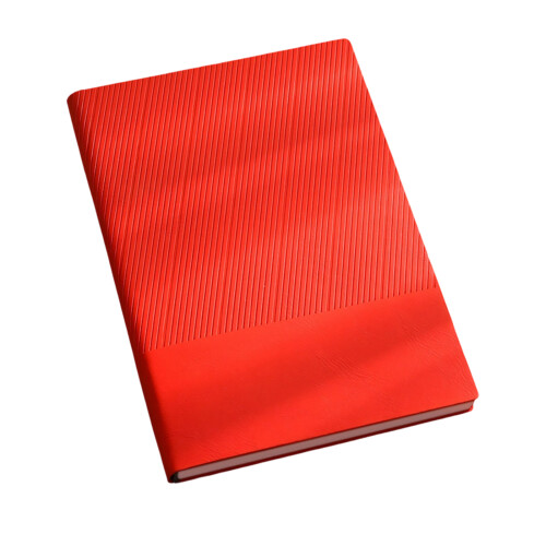 Professional PU Leather Notebook 200 Sheets Wide Lined Side-Red