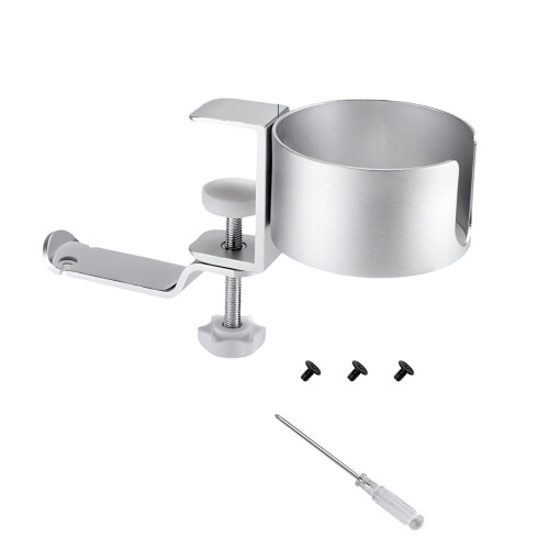 Multipurpose Aluminum Headset Stand With Cup Holder for-silver