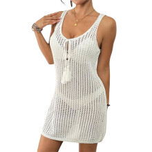 Breathable Cover up Shirt Quick Dry Beach Dress Acrylic-White L