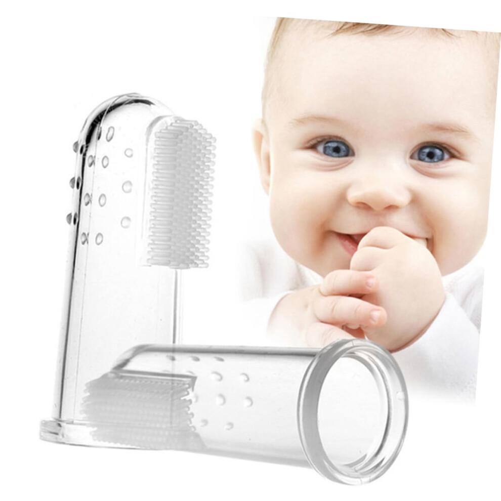 Baby Finger Toothbrush 2pcs Soft Silicone for Newborn Teeth Cleaning and Gentle Gum Massage