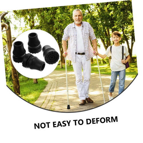 Crutch Tips Replacement 4 Pack Grade NonSlip for Elderly Walking Stick and Cane 2