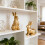 2Pcs Beautiful Golden Cut Spring Rabbit Figurines-Gold 3