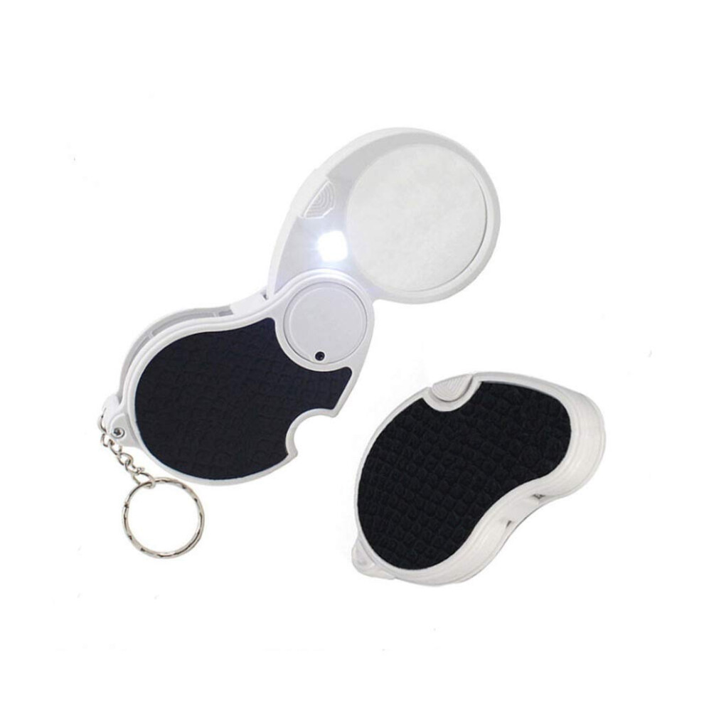 Light Led Pocket Folding Magnifying Glass 8X 10X With Led For Reading, Jewelry, Coins, Crafts