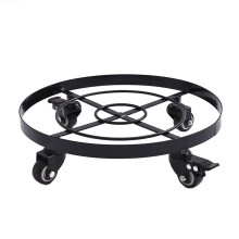Metal Mobile Flower Stand with Wheels, Black, 27-36cm
