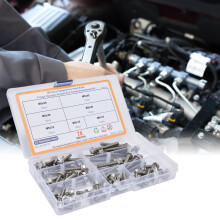 70Pcs M5 Hex Socket & Flange Bolts Stainless Steel Fasteners Toolbox Collection