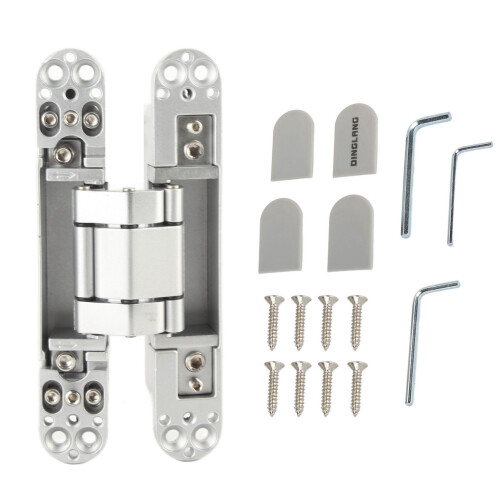 Adjustable Silver 180 Folding Door Hinge with Screws—40kg Capacity 1