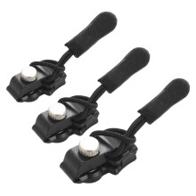 9 Pack Zipper  Kit  Instant No Tools Zipper Pull Replacement for Bags, Jeans, Backpacks, Clothing, 3 Sizes Black