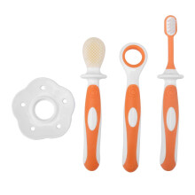 Baby Toothbrush Set for 612 Months with Protective Plate, Double Sided Infant Brush and Gum Massager