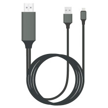 USB C to HDMI Cable 4K 60Hz for Kyocera DuraXV Extreme Plus, PD Power Delivery, 6Ft Gray Nylon Braided