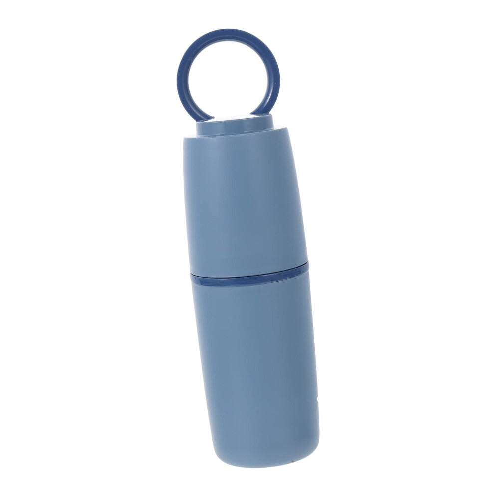 Travel Toothbrush Holder Cup with NonSlip Grip, Compact Navy Case for Toothpaste and Camping