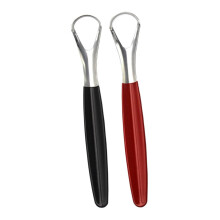 2pcs Stainless Steel Tongue Scraper Set with NonSlip Grip and Travel Case for Oral Hygiene