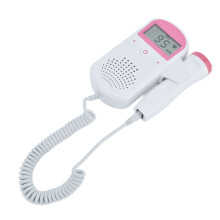 Tragbarer fetaler Doppler-Herzfrequenzmesser Rosa & Weiß, ABS, 276g