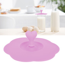 Pink Silicone Lid 11cm Dustproof, Heat Resistant for Hot/Cold Drinks