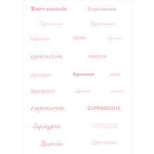 Papier do scrapbookingu – napis „Zaproszenie” - różowy