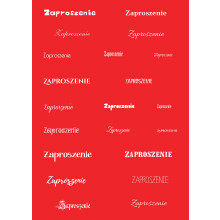 Papier do scrapbookingu – napis „Zaproszenie” - czerwone tło