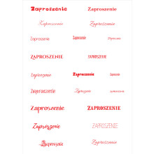 Papier do scrapbookingu – napis „Zaproszenie” - czarne tło