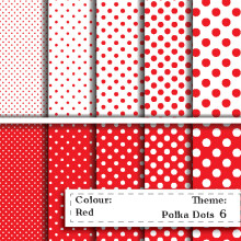 Scrapbooking-Papier Punkte Rot 320x475 mm (5 St.)