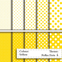 Scrapbookpapier Punkte Gelb – 5 Blatt, 320x475 mm