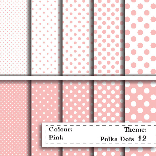 Scrapbooking-Papier "Polka Dot Delight" Rosa, 5er