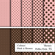 Scrapbook-Papier Punkte Rosa & Braun 320x475 mm