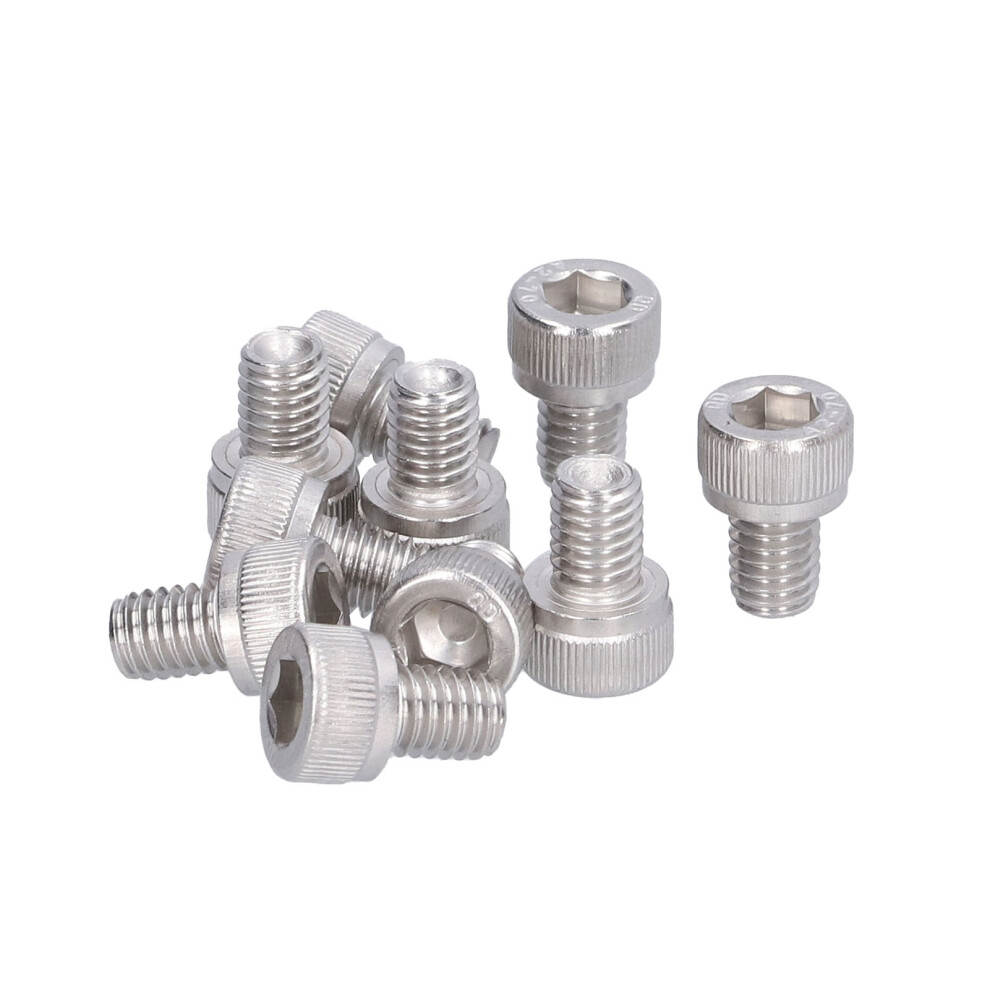 30Pcs M6 304 Stainless Steel Hex Socket Cap Bolts Din 912 M6x8 5051390609774