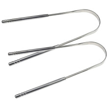 2pcs Tongue Cleaner and Scraper Set Dual Action EasyGrip Travel Size for Fresh Breath