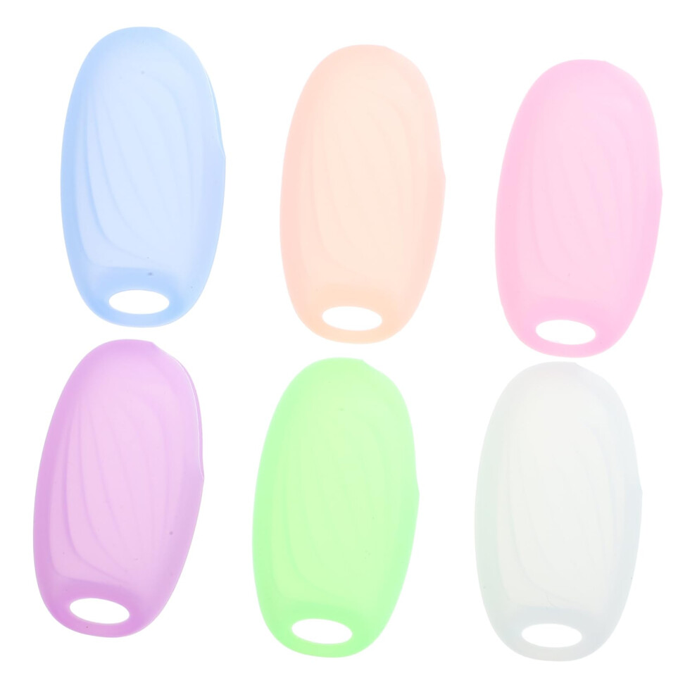 Toothbrush Travel Case with Silicone Head Covers, Dustproof Protection, Assorted Colors, 6pcs