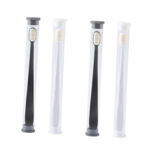 4pcs Micro Nano Bristle Toothbrush Set for Sensitive Gums with Flat and Wave Heads Black and White