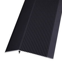 Floor Transition Strip Black Aluminum Threshold Ramp 4 Inch Wide for Carpet to Vinyl Doorway