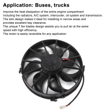24V Pull Cooling Fan 3200rpm 7 Blades Truck Bus