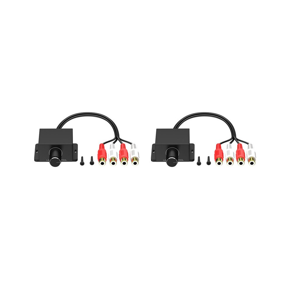 2X Car Audio Amplifier Bass Level Remote Volume Control Knob 2Rca Male And Female Input And Output Car Volume Regulator 6032967303515