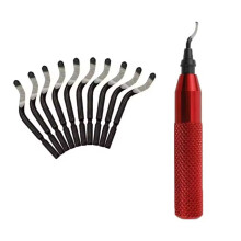 Metal Deburring Tool Kit Burr Cutter Trimming Knife with 10pcs HSS Blades Burr Remover for Wood