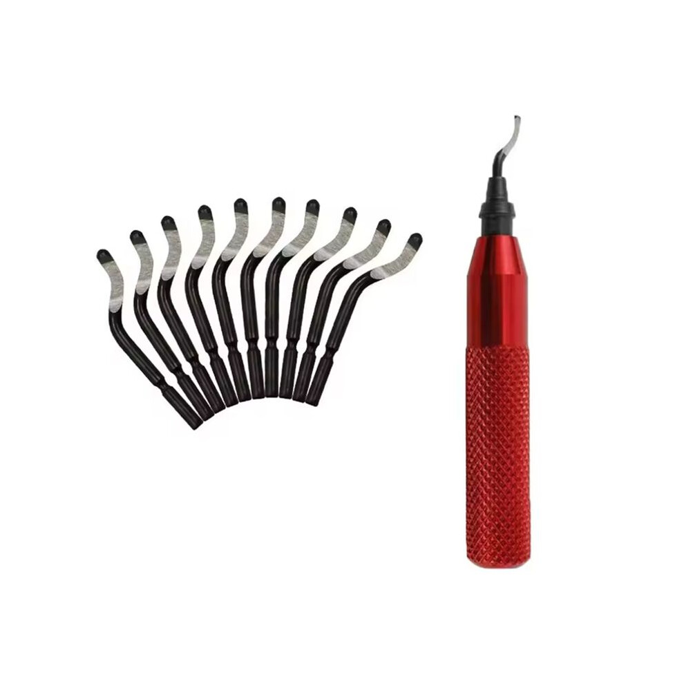 Metal Deburring Tool Kit Burr Cutter Trimming Knife With 10Pcs Hss Blades Burr Remover For Wood 4713492643476