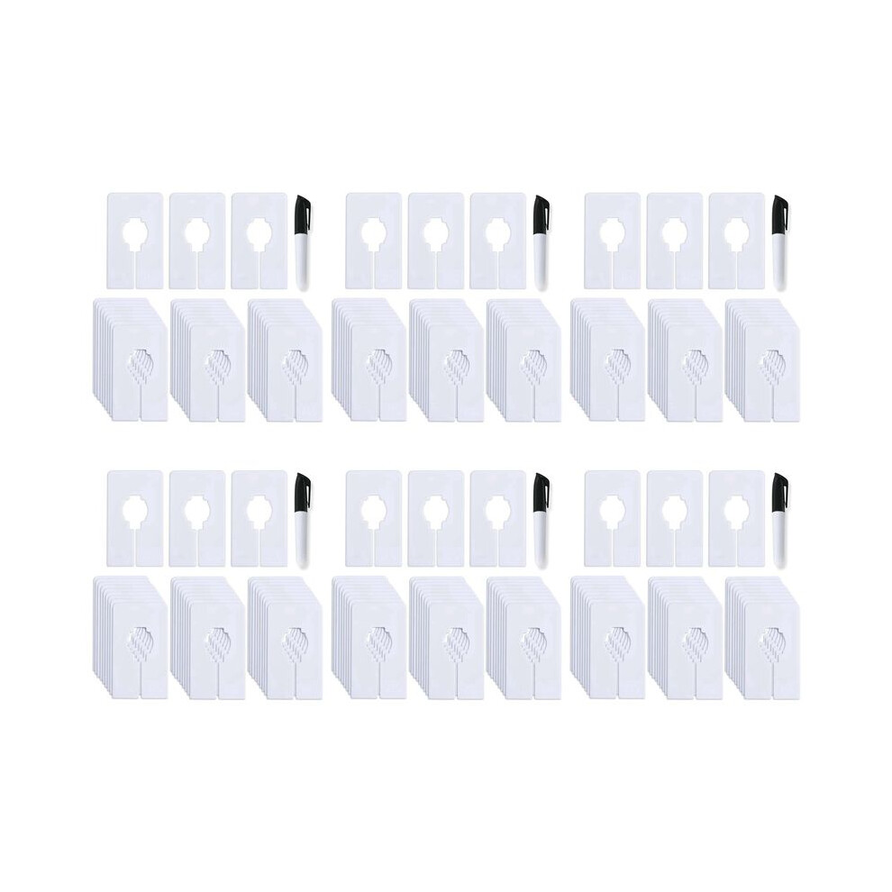 180 Closet Dividers For Hanging Clothes- Rectangle Clothing Size Dividers,White Closet Divider Set With 6032856656104