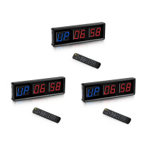 3X Gym Timer, LED IntervallomèTre Mur Countdown Horloge NuméRique Fitness Timer, 1.5Inch Digits Vers le Bas / Horloge ChronomèTre pour la Maison