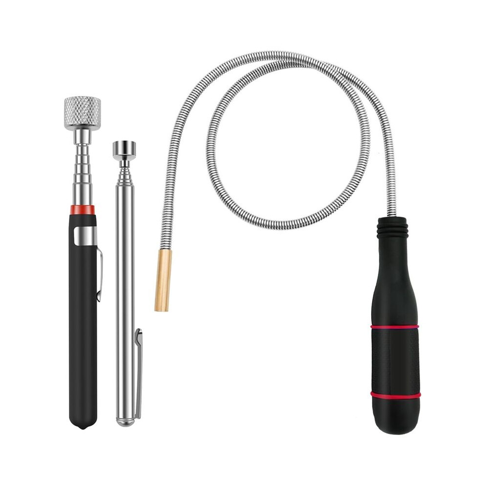 3 Pack Magnetic Pickup Tool- Extendable Magnet, Telescopic Magnetic Pick- Tool, Bendable Flexible Magnetic Pickup Tool 6033763655419