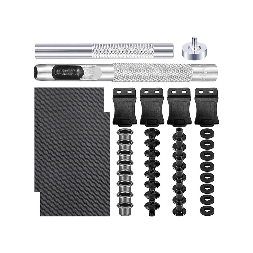 Diy Making Kit - Leather Crafting Tools With Clips,Eyelet Hand Setter, Screws,Fasteners And Washers - Ideal For Crafting Tauoh