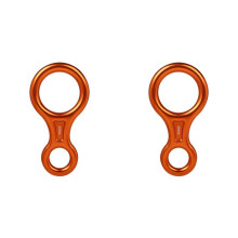 2X 35KN Figure 8 Climbing Descender Aluminum Alloy Downhill Equipment for Climbing Belaying and Rappeling Device, Orange
