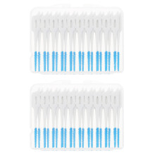 80pcs Elastic Interdental Brushes Set with Flexible Heads and Floss Picks for Gentle Gum Cleaning