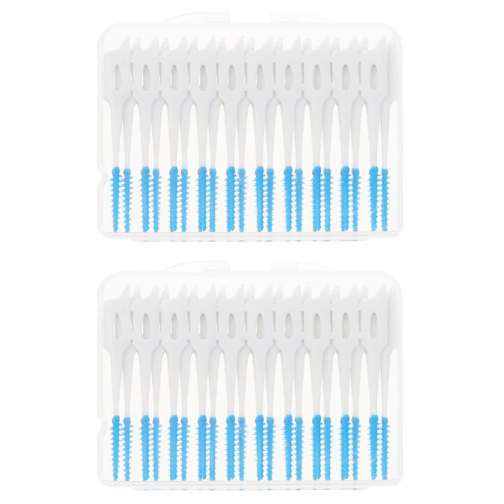 80pcs Elastic Interdental Brushes Set with Flexible Heads and Floss Picks for Gentle Gum Cleaning