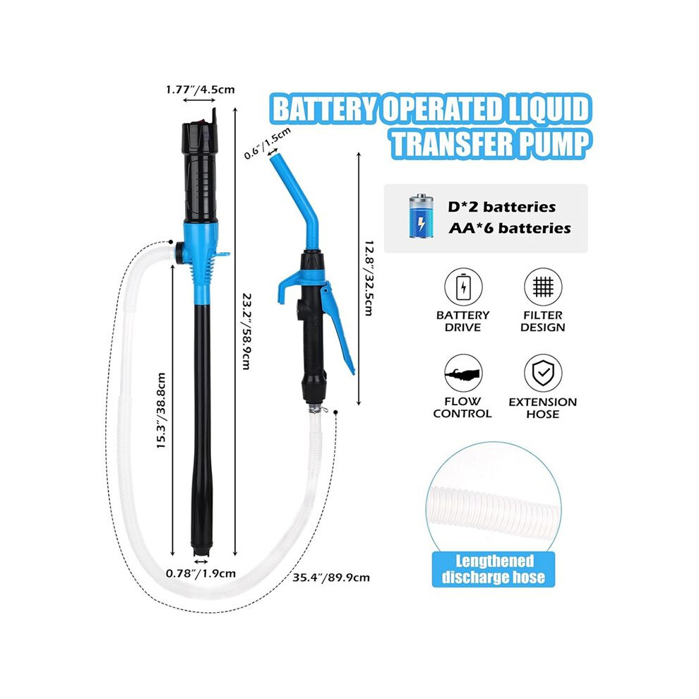 Portable Liquid Transfer Pump,Battery Powered Water Fuel Transfer With Nozzle For Quick Flow Control & Stop 4714078934650