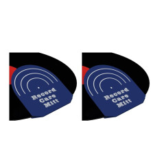 2pcs Record Cleaner Handler Mitt Black Vinyl Record Clip Disc Cleaning Protection Pad No Fingerprints