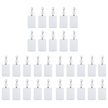 30Pcs Dye Sublimation Rectangle Portable Transportation Card Holder Work Card Holder Printable Card Holder Keychain