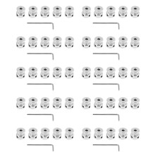 50PCS Aluminum GT2 Timing Belt Pulley 20 Teeth Bore 5mm Width 6mm and Wrench for RepRap 3D Printer Prusa I3
