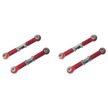 4x RC Car Metal Upgrade Akcesoria Drążek Kierowniczy do MJX Go 1/14 14209 14210 H14BM RC Car Upgrade Parts (Czerwony)