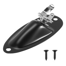 Boat Style 1/4 inch Loaded Guitar Output Mono Jack Plug Socket Plate for Strat Stratocater Style Electric Guitar, Black